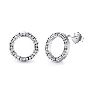 925 Sterling Silver Round CZ Earrings